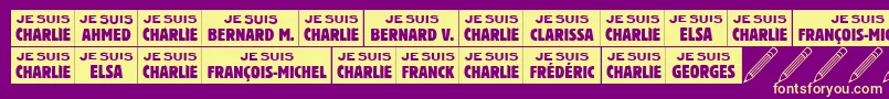 Jesuischarlie Font – Yellow Fonts on Purple Background