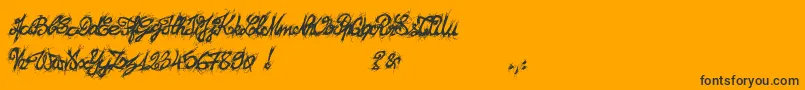 El26fontBrush2129 Font – Black Fonts on Orange Background