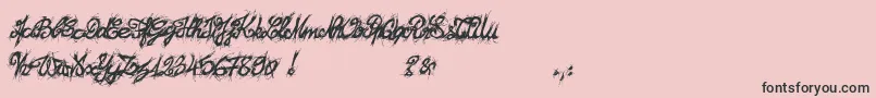 El26fontBrush2129 Font – Black Fonts on Pink Background