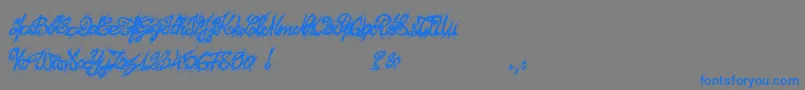 El26fontBrush2129 Font – Blue Fonts on Gray Background
