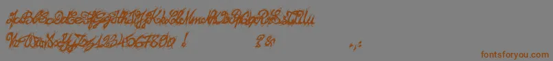 El26fontBrush2129 Font – Brown Fonts on Gray Background
