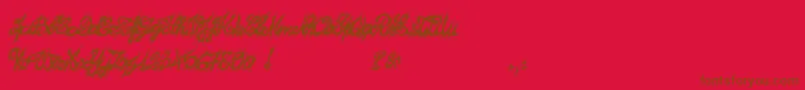 El26fontBrush2129 Font – Brown Fonts on Red Background