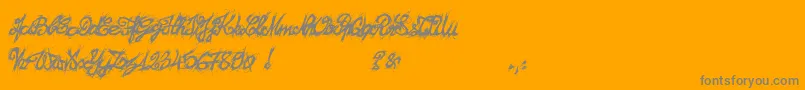 El26fontBrush2129 Font – Gray Fonts on Orange Background