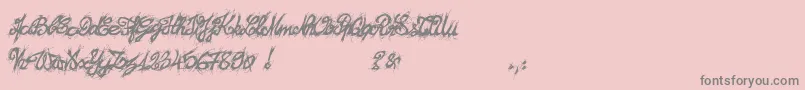 Police El26fontBrush2129 – polices grises sur fond rose