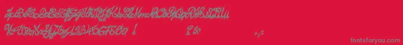 El26fontBrush2129 Font – Gray Fonts on Red Background