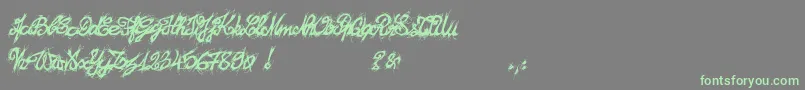 El26fontBrush2129 Font – Green Fonts on Gray Background