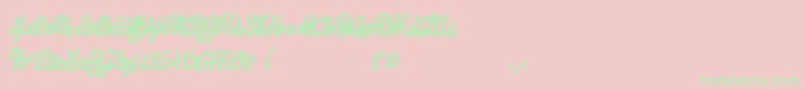 El26fontBrush2129 Font – Green Fonts on Pink Background