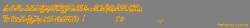 El26fontBrush2129 Font – Orange Fonts on Gray Background