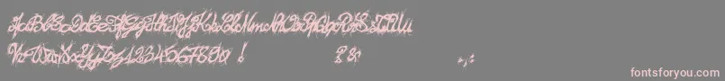 El26fontBrush2129 Font – Pink Fonts on Gray Background