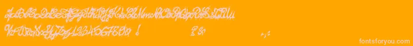 El26fontBrush2129-Schriftart – Rosa Schriften auf orangefarbenem Hintergrund