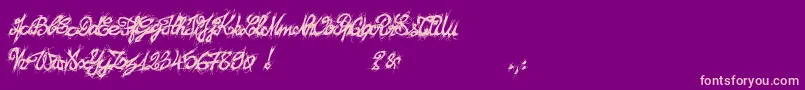 El26fontBrush2129 Font – Pink Fonts on Purple Background