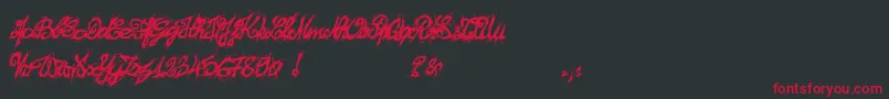 El26fontBrush2129-Schriftart – Rote Schriften auf schwarzem Hintergrund