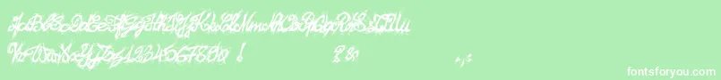 El26fontBrush2129 Font – White Fonts on Green Background