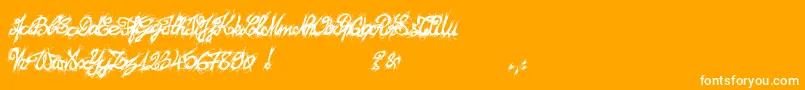 El26fontBrush2129 Font – White Fonts on Orange Background
