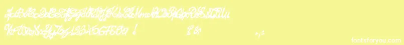 fuente El26fontBrush2129 – Fuentes Blancas Sobre Fondo Amarillo