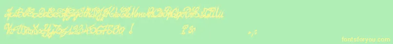 El26fontBrush2129-Schriftart – Gelbe Schriften auf grünem Hintergrund