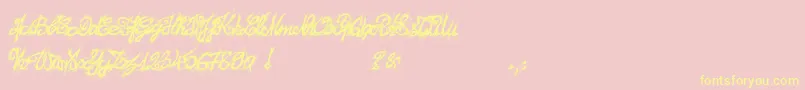 El26fontBrush2129-Schriftart – Gelbe Schriften auf rosa Hintergrund