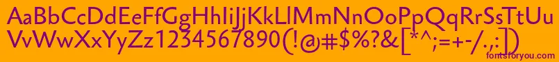 Шрифт Sebastiantextucf – фиолетовые шрифты на оранжевом фоне