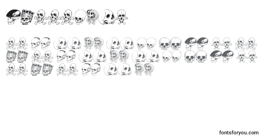 Schriftart SkullFont (25618) – Alphabet, Zahlen, spezielle Symbole