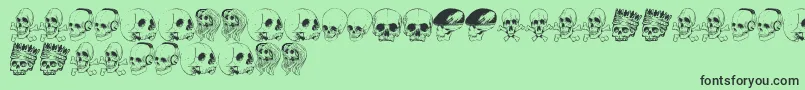 SkullFont Font – Black Fonts on Green Background