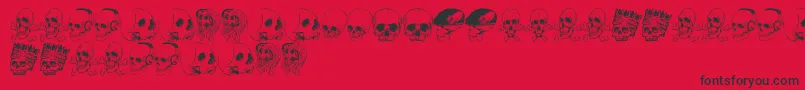 SkullFont Font – Black Fonts on Red Background