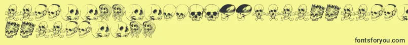 Fonte SkullFont – fontes pretas em um fundo amarelo