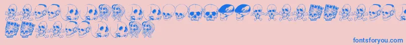 Police SkullFont – polices bleues sur fond rose