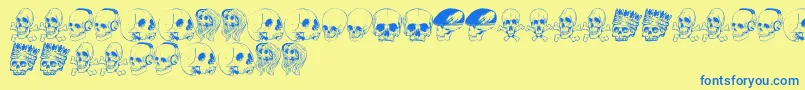 fuente SkullFont – Fuentes Azules Sobre Fondo Amarillo
