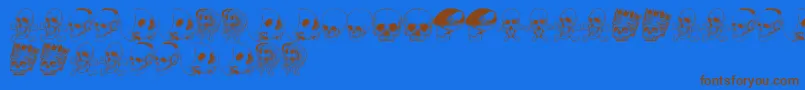 SkullFont Font – Brown Fonts on Blue Background