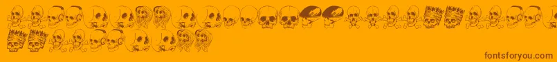 Fonte SkullFont – fontes marrons em um fundo laranja