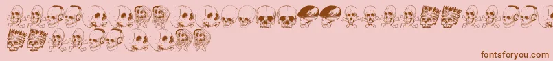 Fonte SkullFont – fontes marrons em um fundo rosa