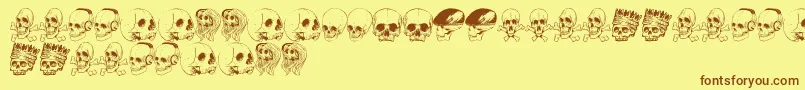 Шрифт SkullFont – коричневые шрифты на жёлтом фоне