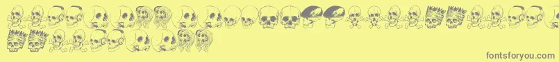 Fonte SkullFont – fontes cinzas em um fundo amarelo