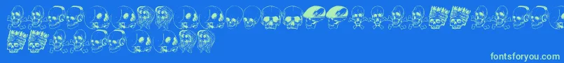 SkullFont Font – Green Fonts on Blue Background