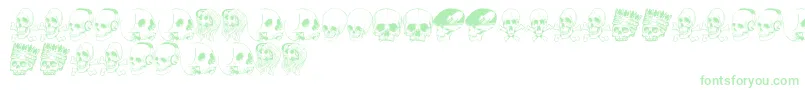 SkullFont-Schriftart – Grüne Schriften auf weißem Hintergrund