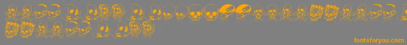 SkullFont-fontti – oranssit fontit harmaalla taustalla