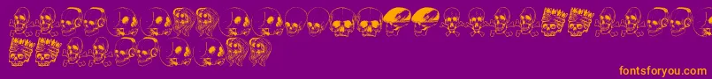 Fonte SkullFont – fontes laranjas em um fundo violeta