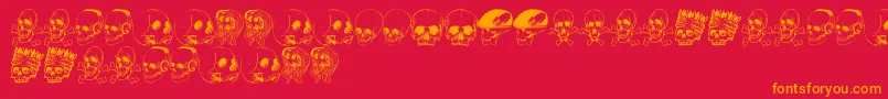 Police SkullFont – polices orange sur fond rouge