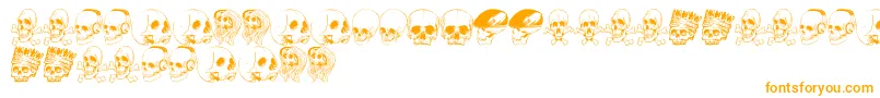 SkullFont-Schriftart – Orangefarbene Schriften auf weißem Hintergrund