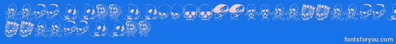 Police SkullFont – polices roses sur fond bleu