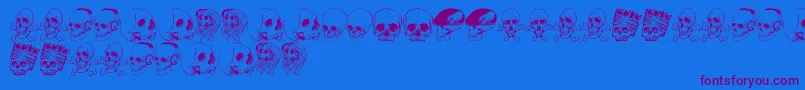 Police SkullFont – polices violettes sur fond bleu