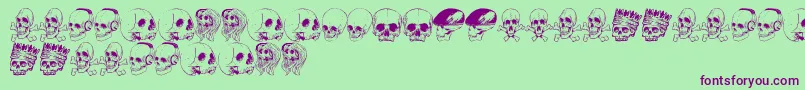 SkullFont-fontti – violetit fontit vihreällä taustalla