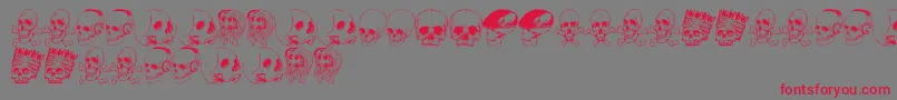 SkullFont-Schriftart – Rote Schriften auf grauem Hintergrund