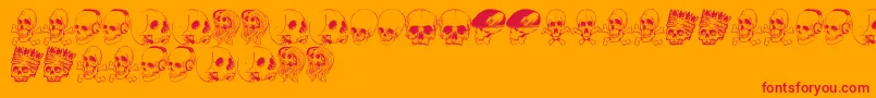 SkullFont Font – Red Fonts on Orange Background