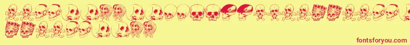 SkullFont-Schriftart – Rote Schriften auf gelbem Hintergrund