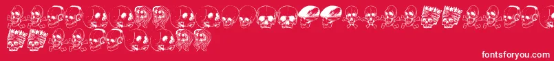 SkullFont-fontti – valkoiset fontit punaisella taustalla