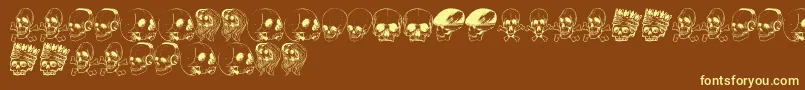 SkullFont Font – Yellow Fonts on Brown Background