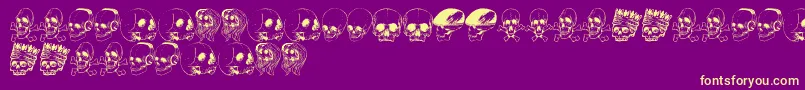 SkullFont-fontti – keltaiset fontit violetilla taustalla