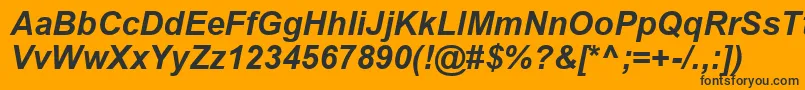 ArialKoi8BoldItalic Font – Black Fonts on Orange Background