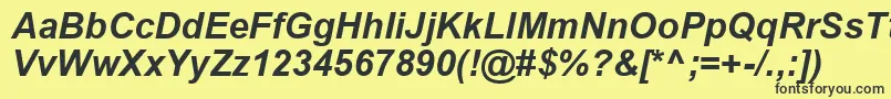 ArialKoi8BoldItalic Font – Black Fonts on Yellow Background